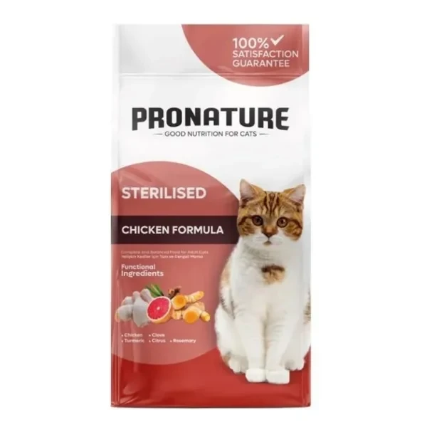 Pronature Kilo Kontrolü için Tavuklu Kısırlaştırılmış Kedi Maması 10KG