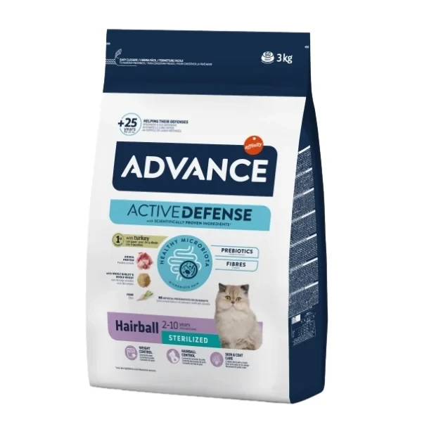 Advance Hairball Tüy Yumağı Önleyen Hindili Kısır Kedi Maması 3KG