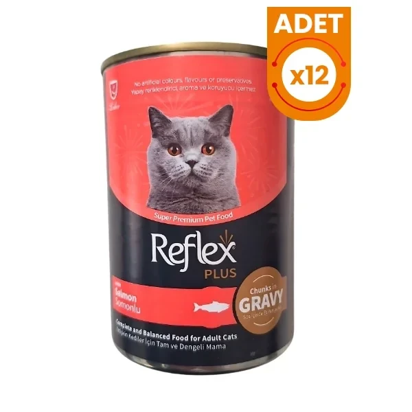 Reflex Plus Sos İçinde Et Parçacıklı Somonlu Yetişkin Konserve Kedi Maması